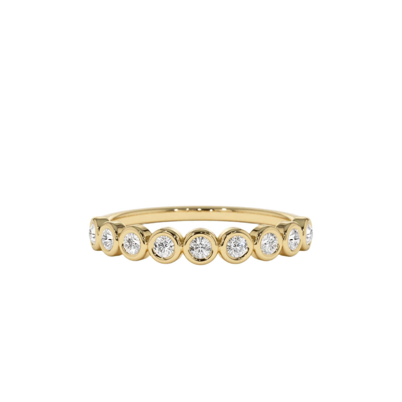 10k 9 Diamond Half Eternity Wedding Ring 0.55ctw