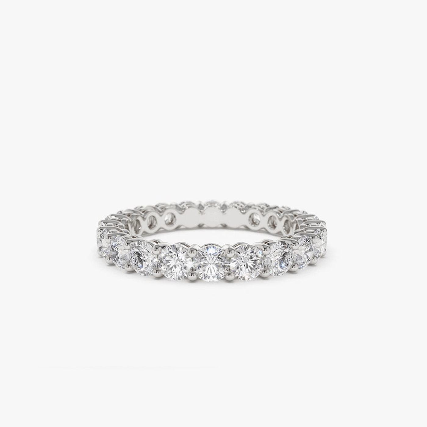 Basket Setting Full Eternity Diamond Ring – 10k | 2.25ctw