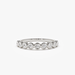 10k 9 Diamond Half Eternity Wedding Ring 0.55ctw