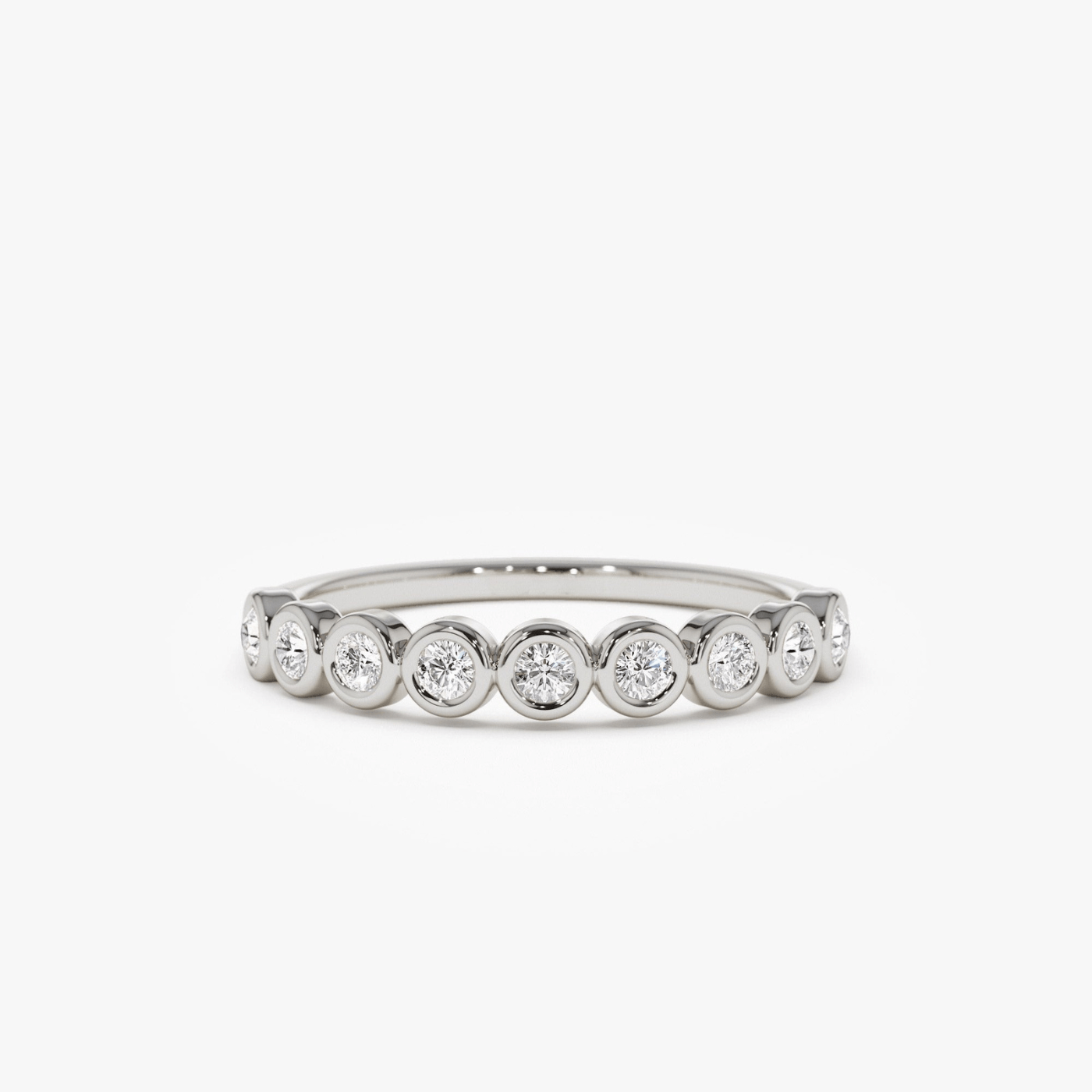10k 9 Diamond Half Eternity Wedding Ring 0.55ctw