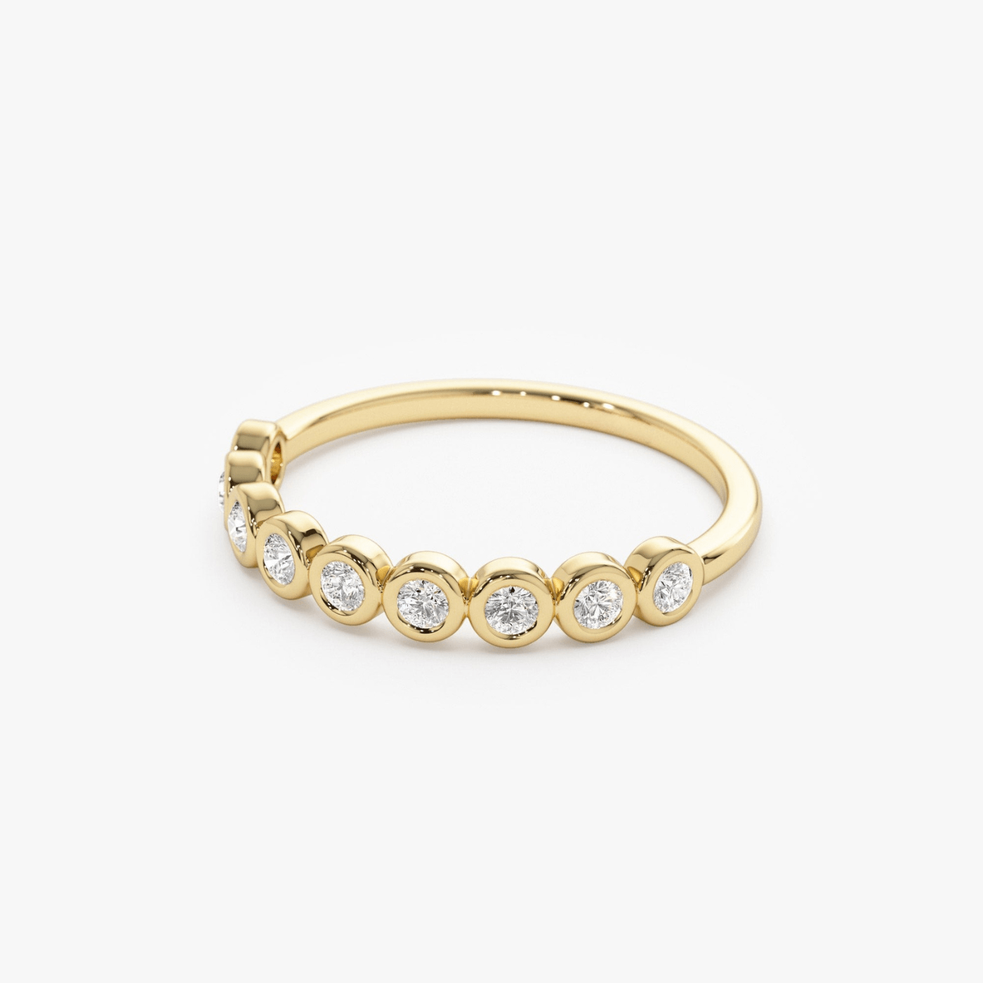 10k 9 Diamond Half Eternity Wedding Ring 0.55ctw