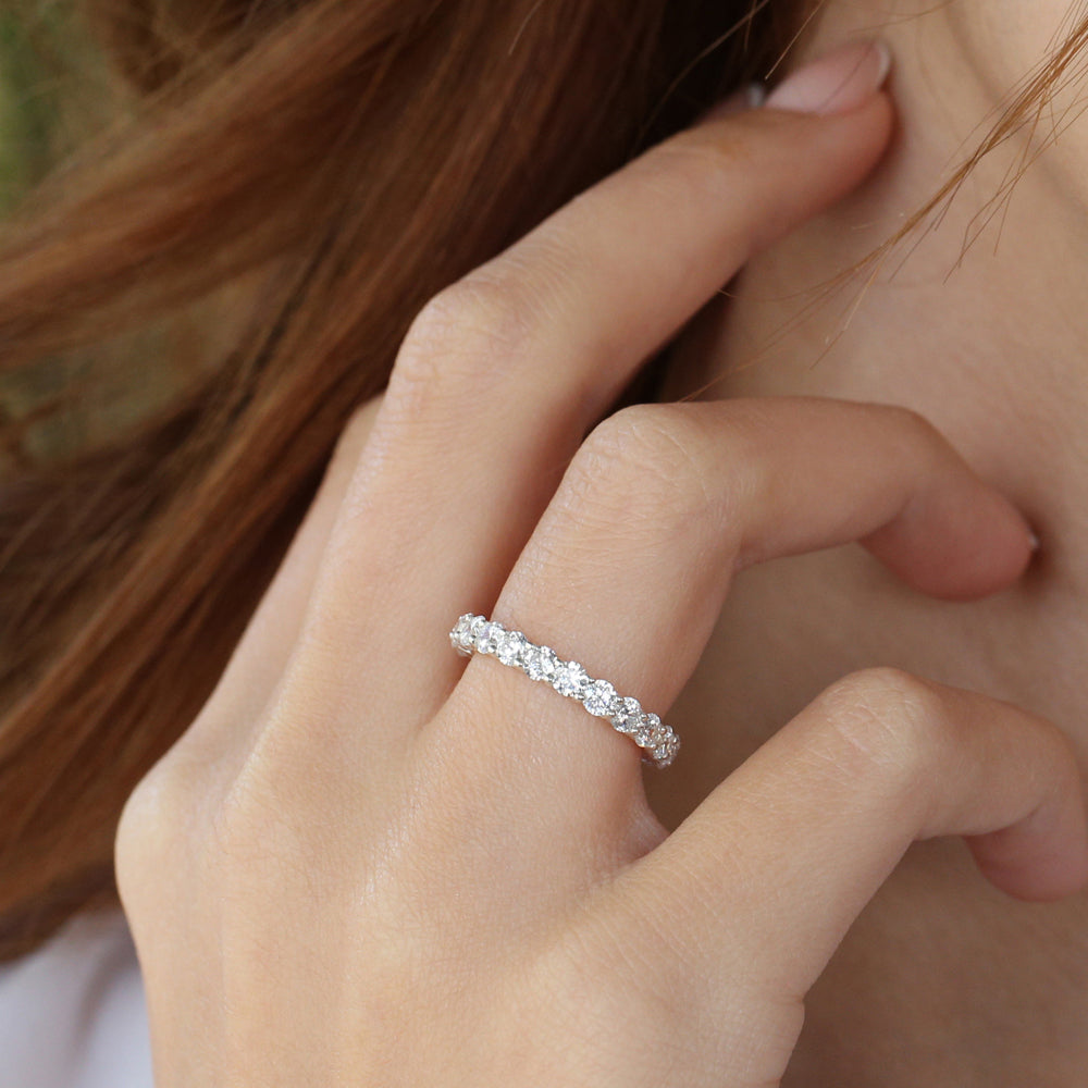 Basket Setting Full Eternity Diamond Ring – 10k | 2.25ctw