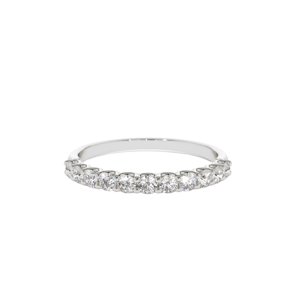 10k 11 Stone U-Shaped Diamond Wedding Band
