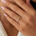 10k 9 Diamond Half Eternity Wedding Ring 0.55ctw