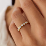 10k 9 Diamond Half Eternity Wedding Ring 0.55ctw